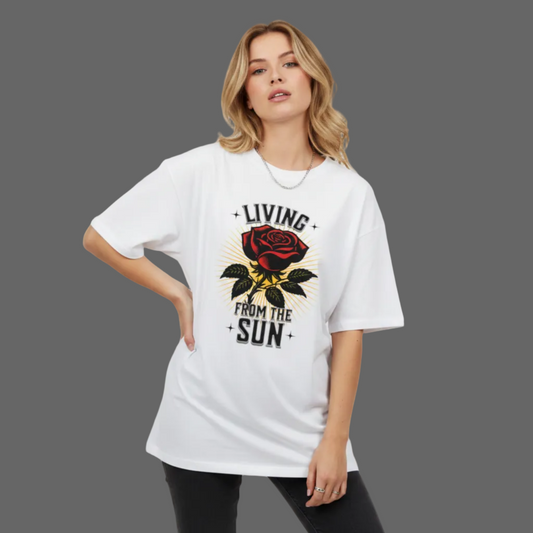 Premium Organic Oversize Blast/ Living from the SUN-weiß