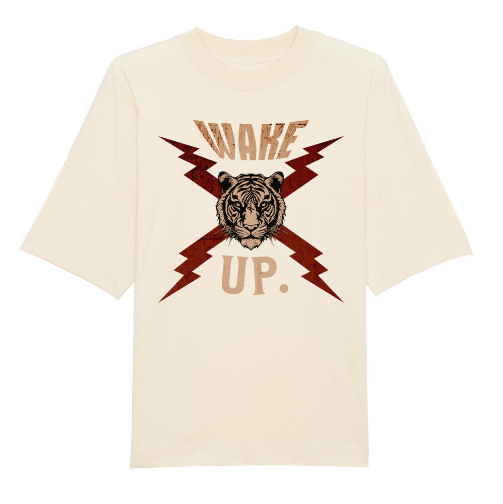  Premium Organic Oversize Blast in Beige mit „WAKE UP."-TORIPROS