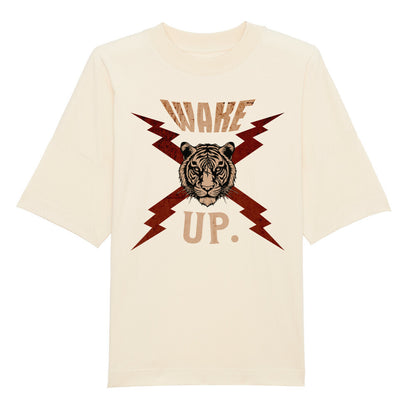 Premium Organic Oversize Blast in Beige mit „WAKE UP."-TORIPROS