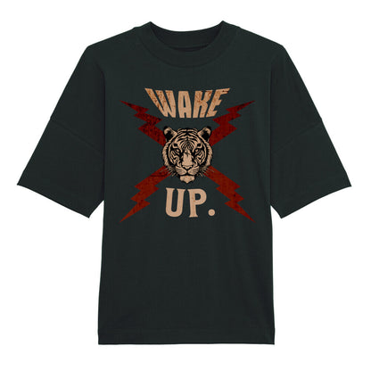  Premium Organic Oversize Blast in Schwarz mit „WAKE UP."-TORIPROS