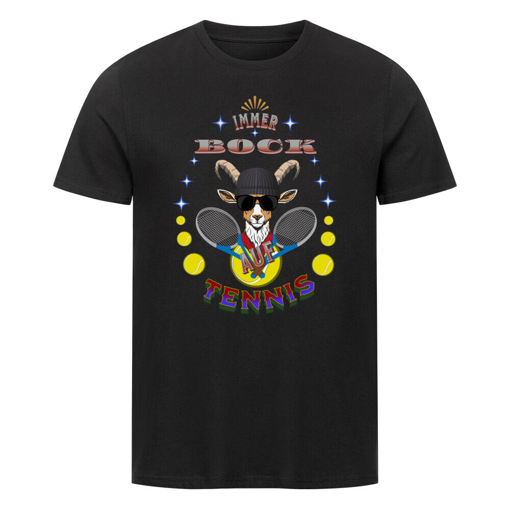  Premium Organic Shirt in Schwarz mit „Auf TENNIS immer BOCK“-TORIPROS
