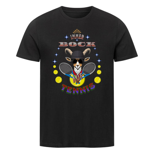  Premium Organic Shirt in Schwarz mit „Auf TENNIS immer BOCK“-TORIPROS