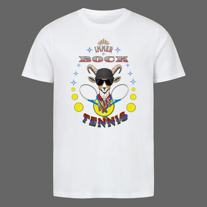  Premium Organic Shirt in Weiß mit „Auf TENNIS immer BOCK“-TORIPROS