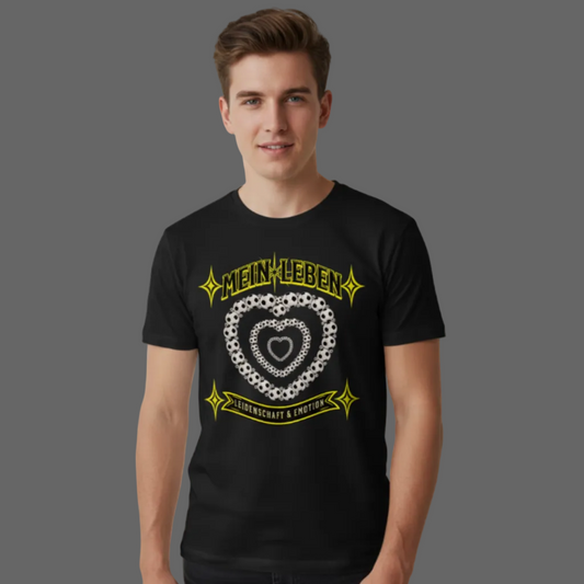 Premium Organic Shirt / Fußball mein Leben-schwarz