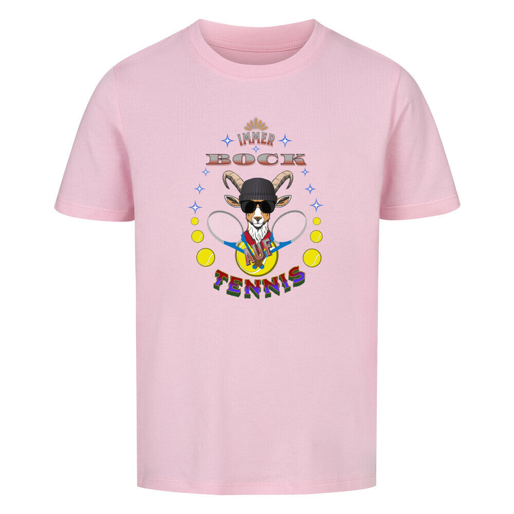  Premium Organic Shirt Kids in Pink mit „Auf TENNIS immer BOCK“-TORIPROS