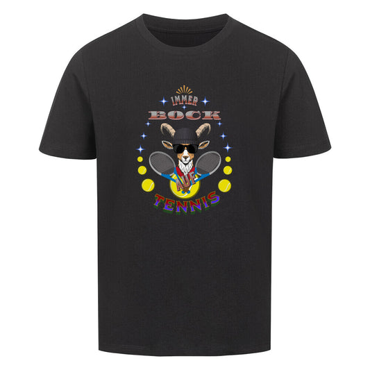 Premium Organic Shirt Kids in Schwarz mit „Auf TENNIS immer BOCK“-TORIPROS