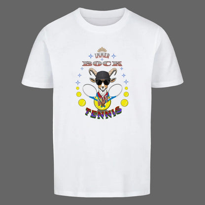 Premium Organic Shirt Kids in Weiß mit „Auf TENNIS immer BOCK“-TORIPROS