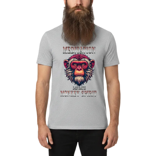 Premium Organic Shirt / MEDITATION  defeats MONKEY SPIRIT -TORIPROS-grau