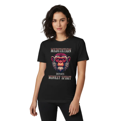Premium Organic Shirt / MEDITATION  defeats MONKEY SPIRIT -TORIPROS-schwarz