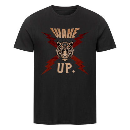  Premium Organic Shirt in Schwarz mit „WAKE UP."-TORIPROS