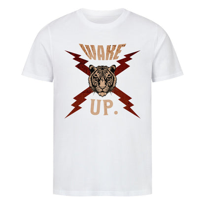 Premium Organic Shirt in Weiß mit „WAKE UP."-TORIPROS