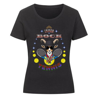 Premium Organic Shirt Women in Schwarz mit „Auf TENNIS immer BOCK“-TORIPROS