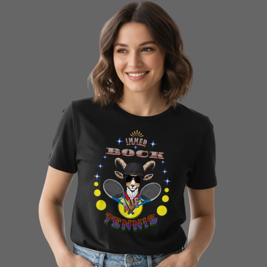 Premium Organic Shirt Women in Schwarz mit „Auf TENNIS immer BOCK“-TORIPROS