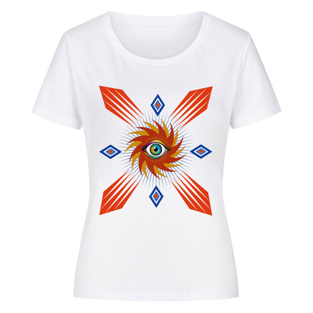 Premium Organic Shirt Women / Auge im STURM, Phase der Ruhe-weiss-TORIPROS