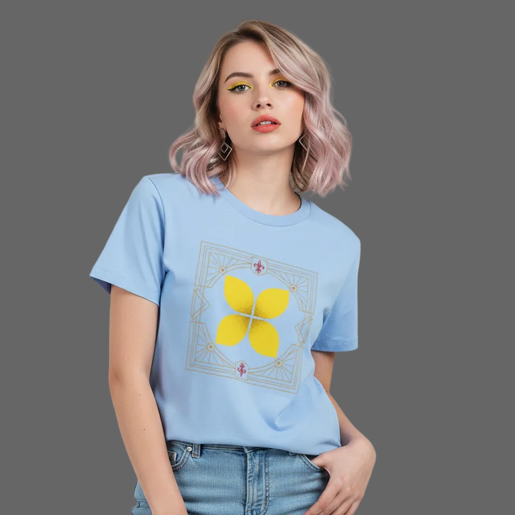 Premium Organic Shirt Women/ Eckige Eleganz-Blau-TORIPROS