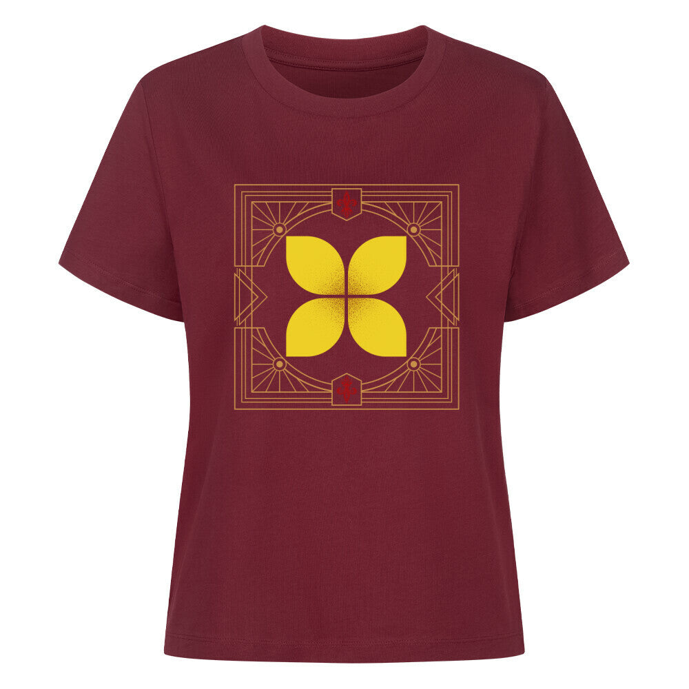 Premium Organic Shirt Women/ Eckige Eleganz-Burgunder-TORIPROS