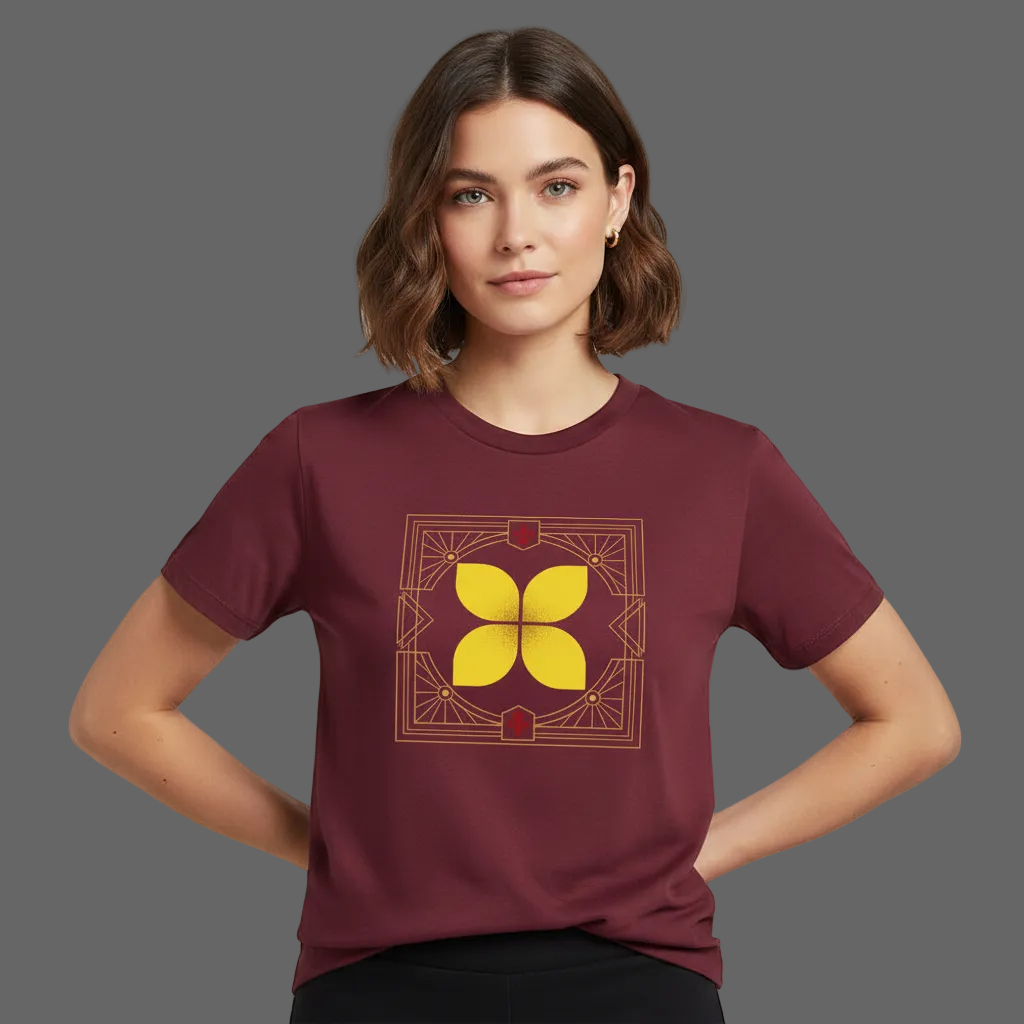 Premium Organic Shirt Women/ Eckige Eleganz-Burgunder-TORIPROS