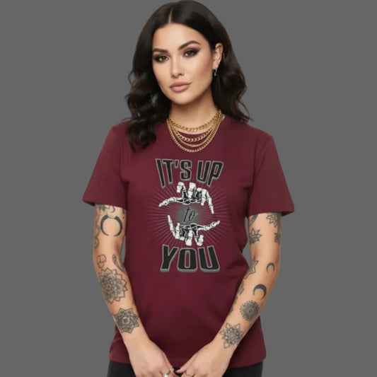Premium Organic Shirt Women in Burgunder mit „IT'S UP TO YOU“-TORIPROS