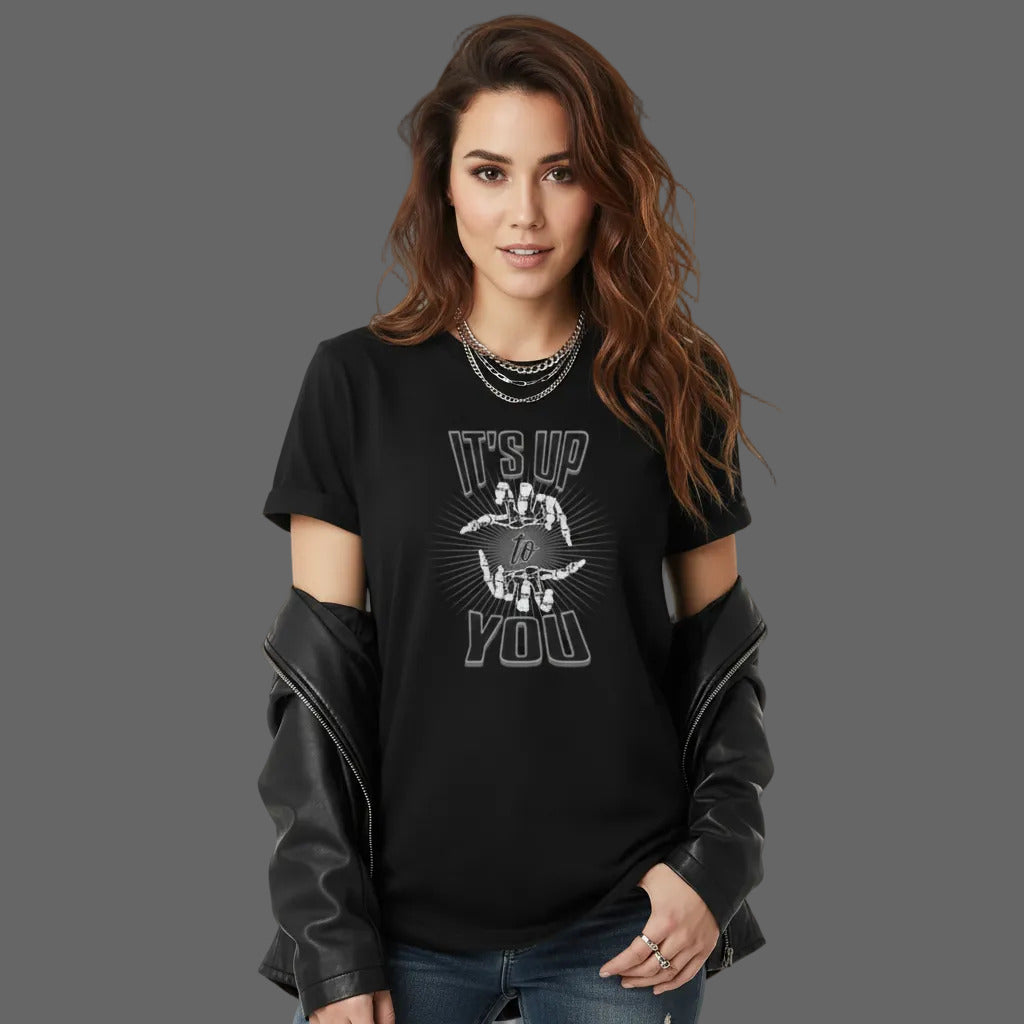 Premium Organic Shirt Women in Schwarz mit „IT'S UP TO YOU“-TORIPROS