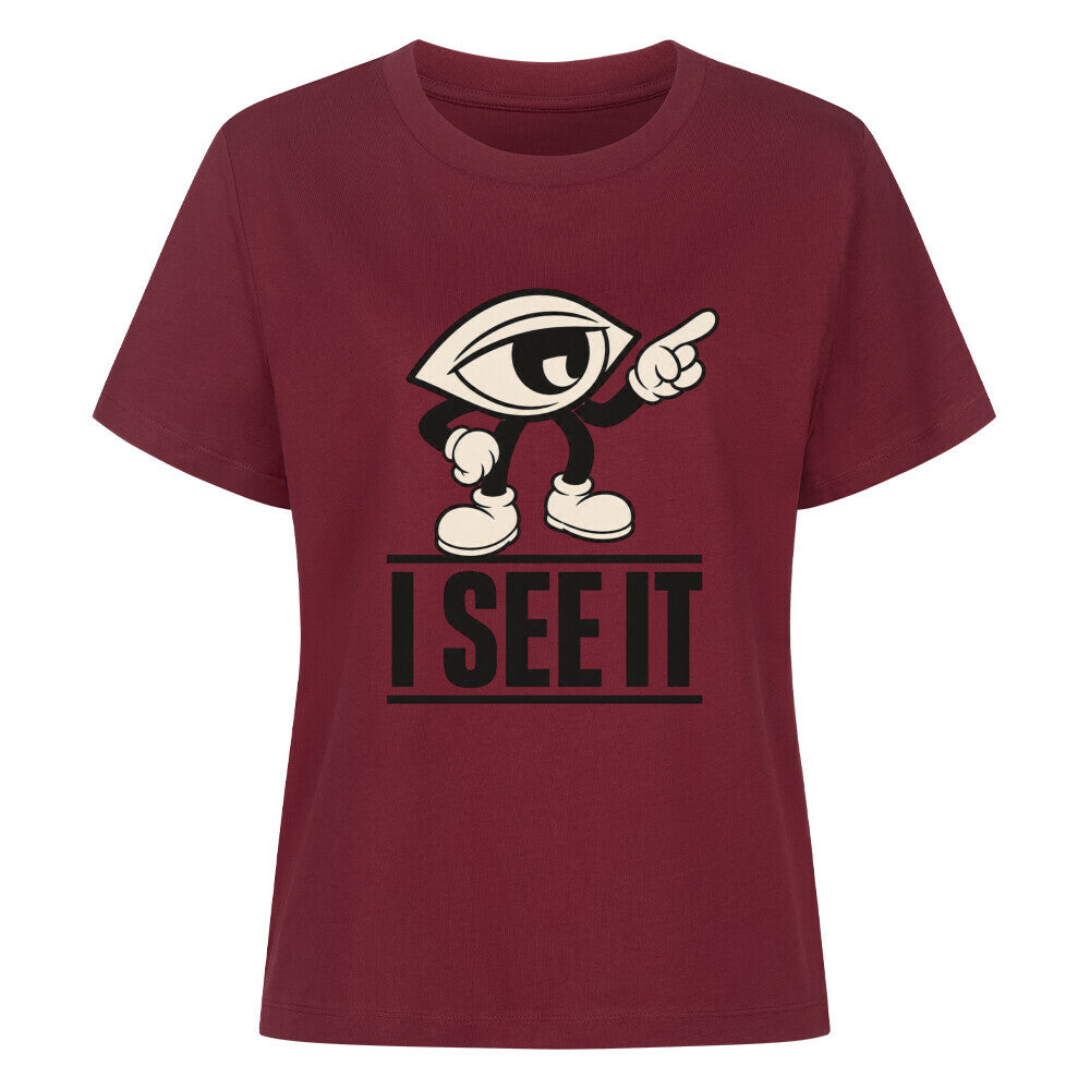 Premium Organic Shirt Women / I SEE IT-Image for color: burgunder
