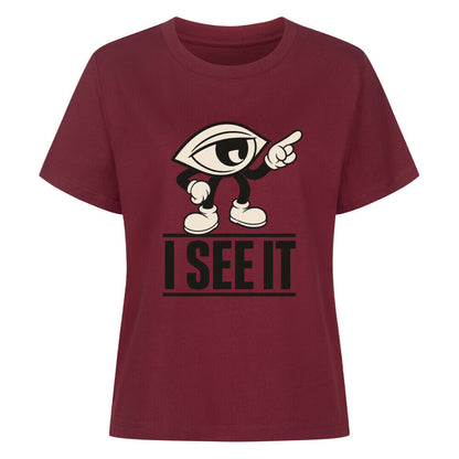 Premium Organic Shirt Women / I SEE IT-Image for color: burgunder