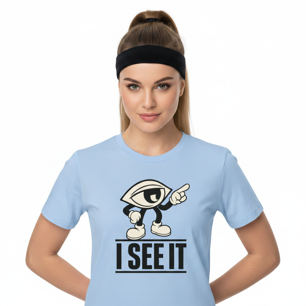 Premium Organic Shirt Women / I SEE IT-Image for color: sky blue
