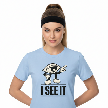 Premium Organic Shirt Women / I SEE IT-Image for color: sky blue