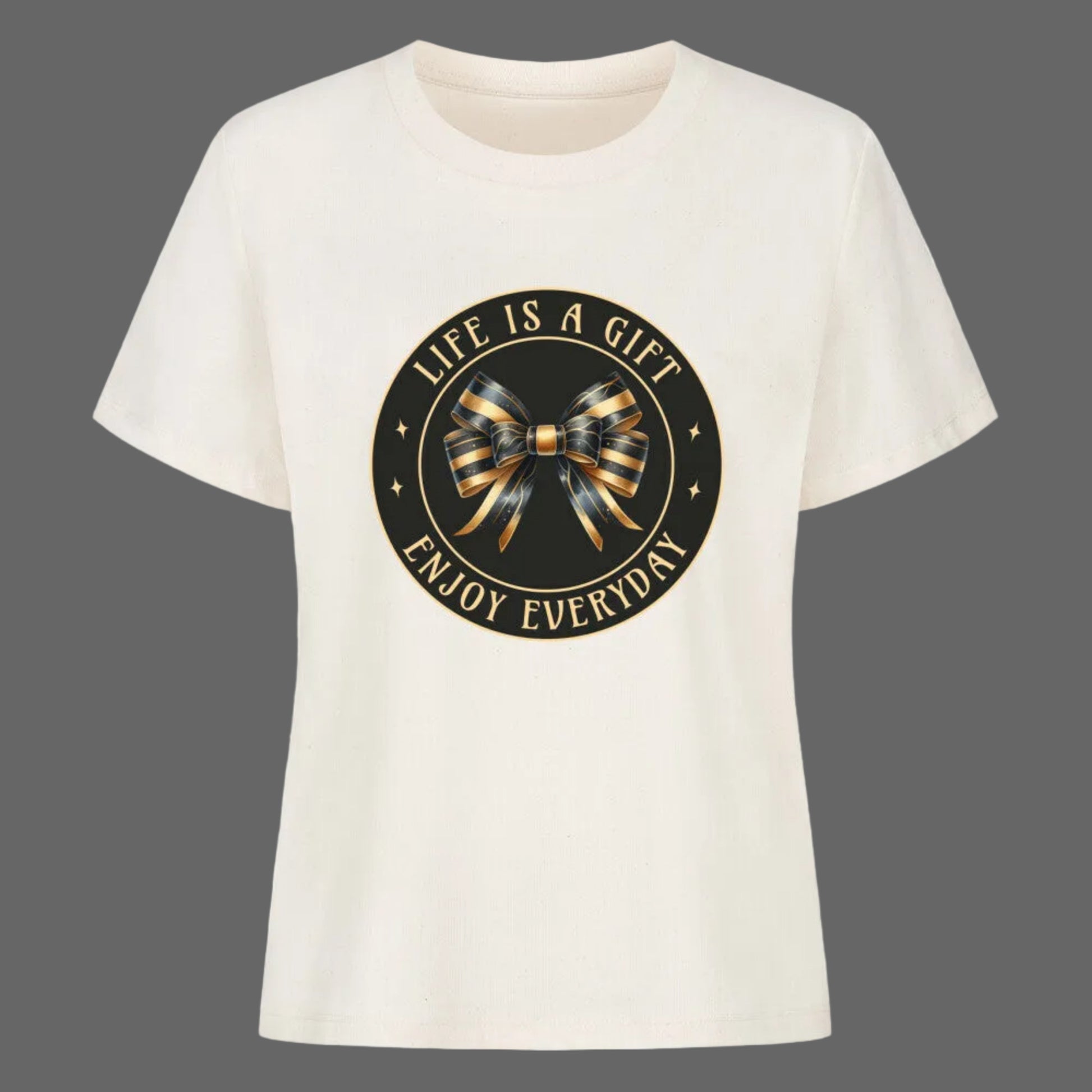Premium Organic Shirt Women in Natural mit „LIFE IS A GIFT"-TORIPROS