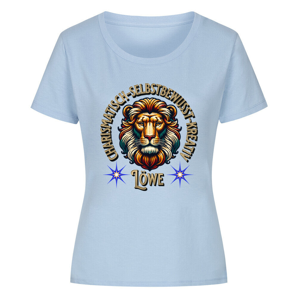 Premium Organic Shirt Women / Löwe Sternzeichen -Babyblau--Toripros