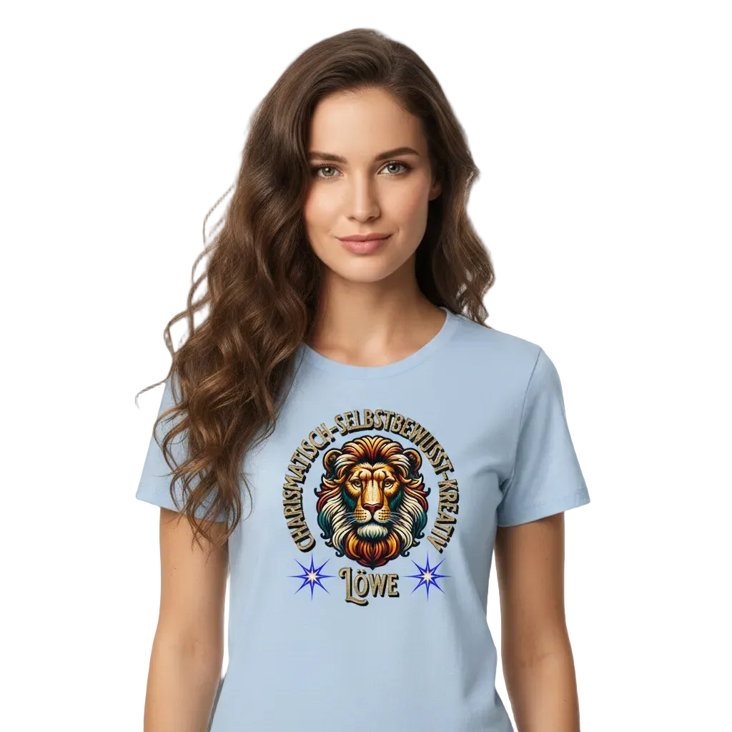 Premium Organic Shirt Women / Löwe Sternzeichen -Babyblau--Toripros