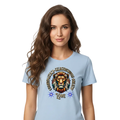 Premium Organic Shirt Women / Löwe Sternzeichen -Babyblau--Toripros