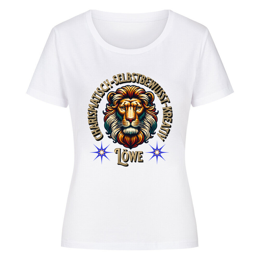 Premium Organic Shirt Women / Löwe Sternzeichen -Weiss--Toripros