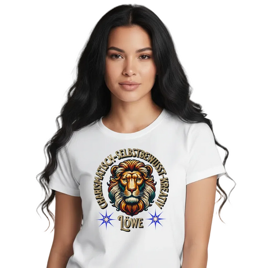 Premium Organic Shirt Women / Löwe Sternzeichen -Weiss--Toripros