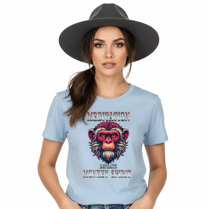 Premium Organic Shirt Women / MEDITATION  defeats MONKEY SPIRIT