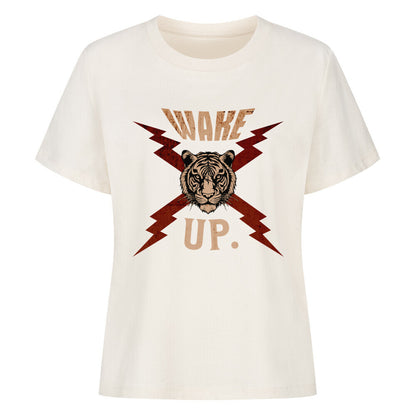  Premium Organic Shirt Women in Natural mit „WAKE UP."-TORIPROS