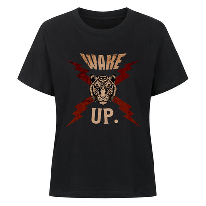 Premium Organic Shirt Women in Schwarz mit „WAKE UP."-TORIPROS