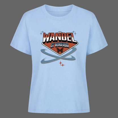 Premium Organic Shirt Women in Sky Blue mit „WandelWunderbar“-TORIPROS