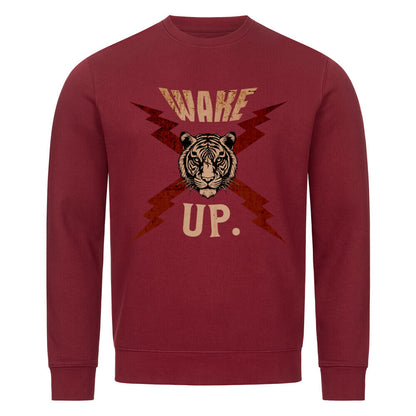 Premium Organic Sweatshirt in Burgunder mit „WAKE UP."-TORIPROS