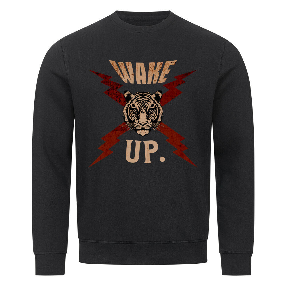  Premium Organic Sweatshirt in Schwarz mit „WAKE UP."-TORIPROS