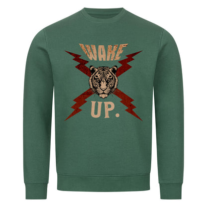  Premium Organic Sweatshirt in Varsity Green mit „WAKE UP."-TORIPROS