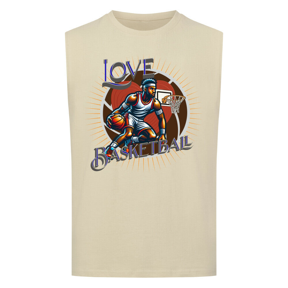Sleeveless Oversized Tee / Basketball-Love-  sand