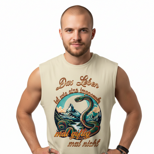 Sleeveless Oversized Tee / Das LEBEN-mal giftig, mal nicht-Image for color: sand