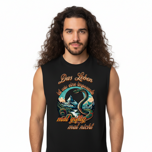 Sleeveless Oversized Tee / Das LEBEN-mal giftig, mal nicht-Image for color: schwarz
