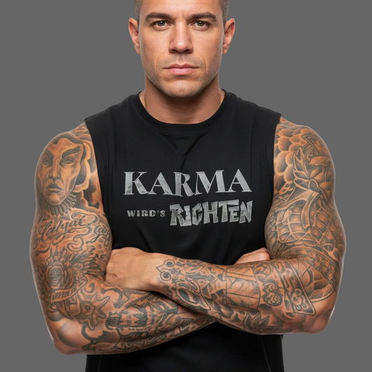 Sleeveless Oversized Tee/KARMA-Image for color: schwarz