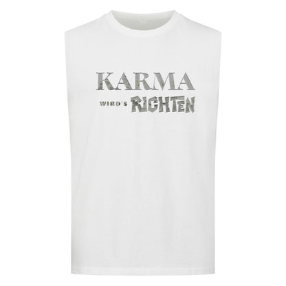 Sleeveless Oversized Tee/KARMA-Image for color: weiß