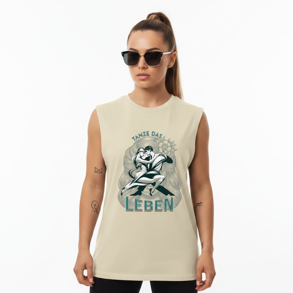 Sleeveless Oversized Tee / Tanze das Leben