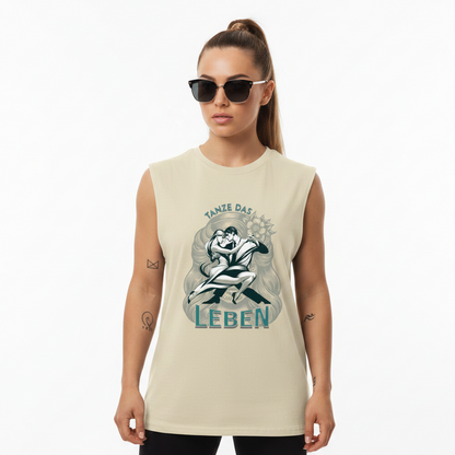 Sleeveless Oversized Tee / Tanze das Leben