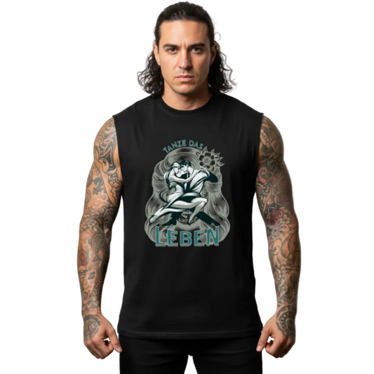 Sleeveless Oversized Tee / Tanze das Leben-TORIPROS-schwarz