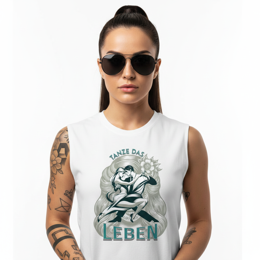 Sleeveless Oversized Tee / Tanze das Leben
