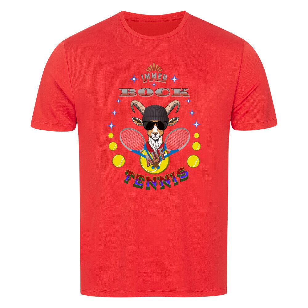 Sport T-Shirt in Rot mit „Auf TENNIS immer BOCK“-TORIPROS